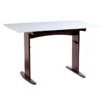 【単品】伸長式ダイニングテーブル/バタフライテーブル 【幅90cm/120cm】 ホワイト   木製 スライドタイプ