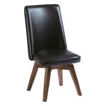 ダイニングチェア（回転式椅子） ブラウン  ムール 木製脚 張地：合成皮革/合皮 座面高43cm