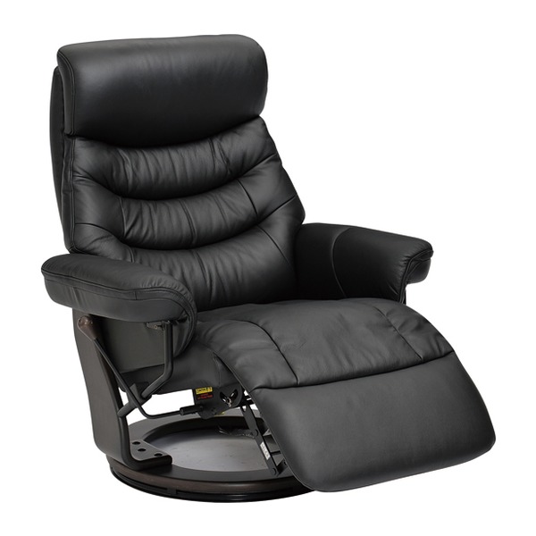 リクライニングチェア 幅88.5cm 1人掛け 本革 フットレスト 肘付き 木製 フレーム ウレタン スチール リビング ダイニング【代引不可】