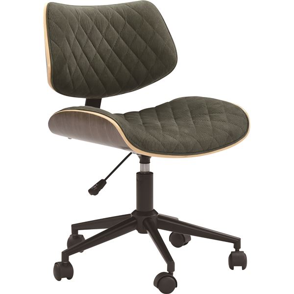 デスクチェア パーソナルチェア 約幅48cm グリーン キャスター付き スチール 組立品 ホームチェア リビング 在宅ワーク【代引不可】