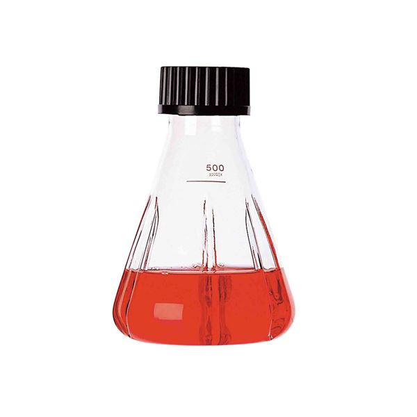 【柴田科学】ねじ口振盪三角フラスコ バッフル付 500mL【4個】 016320-500A