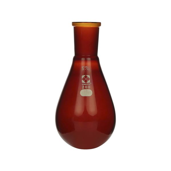 共通摺合なす形フラスコ 茶褐色 200mL 【005270-29200】