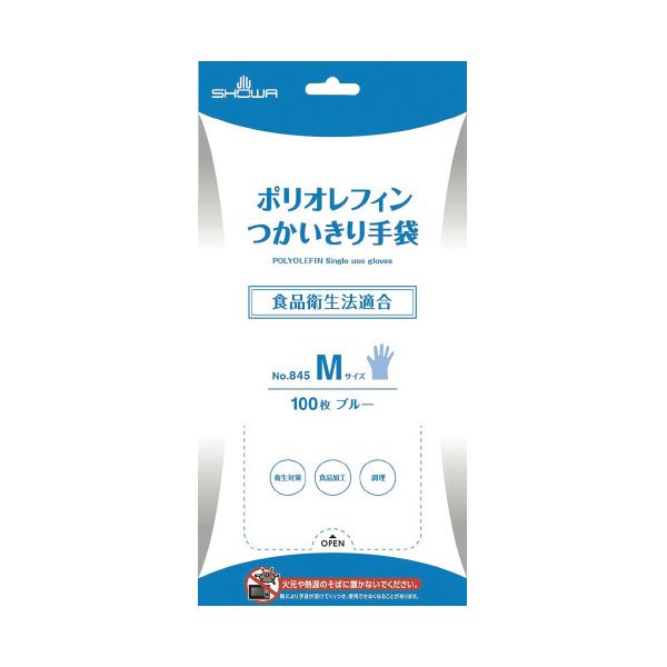 (まとめ) ショーワグローブ ポリオレフィン つかいきりグローブ M 100枚 【×10セット】