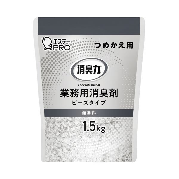 (まとめ) エステー 消臭力 業務用 ビーズ 詰め替え 1.5kg 無香料 【×5セット】