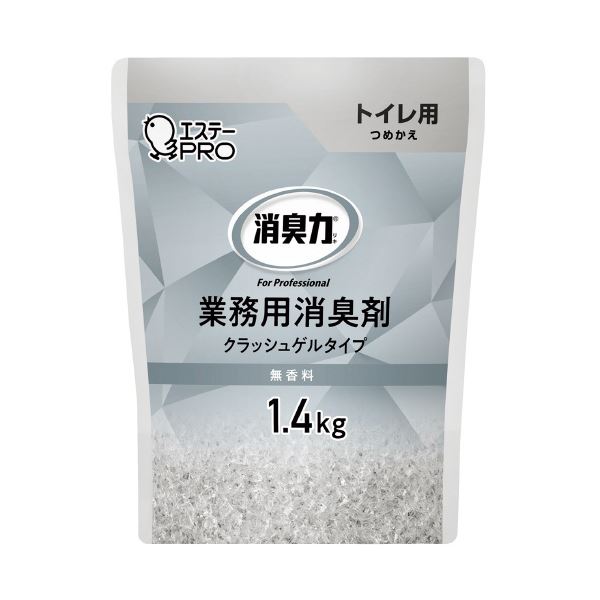 (まとめ) エステー 消臭力 業務用 ゲル トイレ用 詰め替え 1.4kg 無香料 【×10セット】