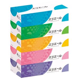 (まとめ) 大王製紙 エリエール ティッシュー 5箱 【×5セット】