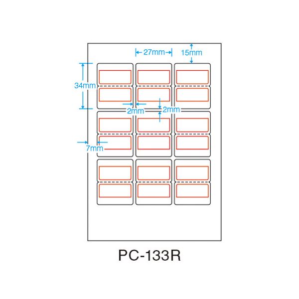 (まとめ) ニチバン PCインデックスラベル PC-133R 赤枠 【×10セット】