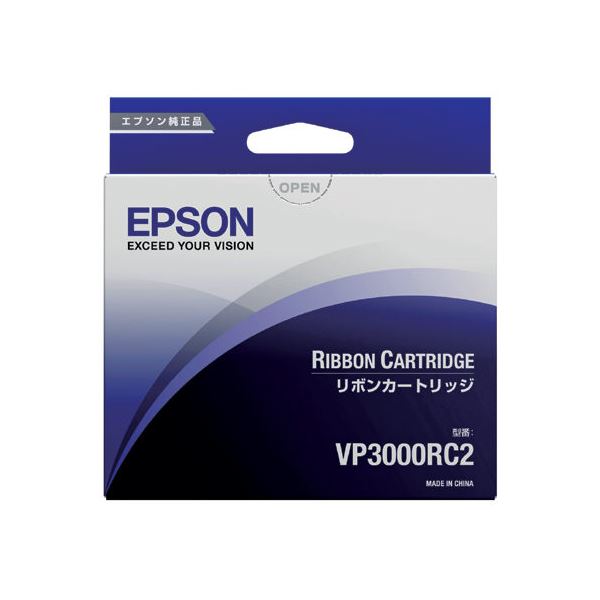 (まとめ) エプソン(EPSON) 【純正】 リボンカートリッジ VP3000RC2 黒 【×10セット】