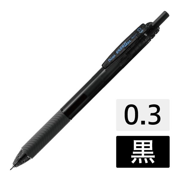 (まとめ) ぺんてる エナージェルエス BLN123-A 黒 10本 0.3mm 【×10セット】