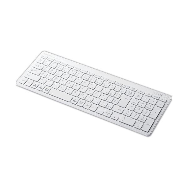 (まとめ）エレコムBluetooth薄型コンパクトキーボード ホワイト TK-FBP101WH 1台【×3セット】