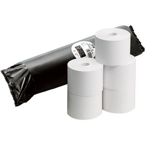 (まとめ）TANOSEE FSC認証感熱レジロール紙 58×80mm 巻長63m 中保存 コアレス 5巻入×10パック【×3セット】 - 拡大画像