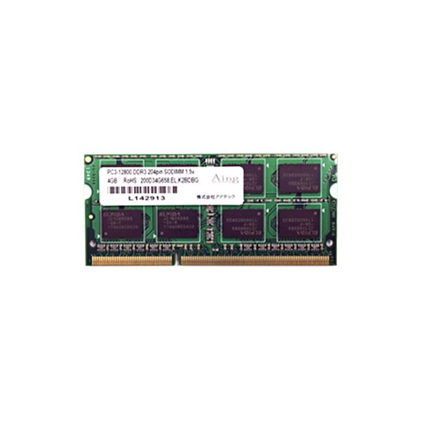 (まとめ）アドテック DDR3 1600MHzPC3-12800 204Pin SO-DIMM 4GB 省電力 ADS12800N-H4G 1枚【×3セット】