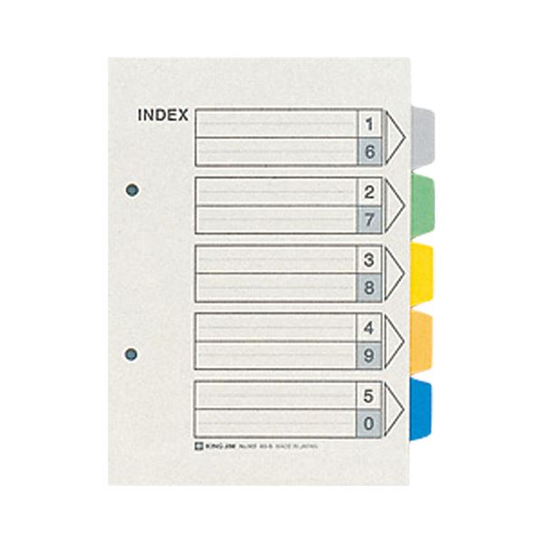 (まとめ）キングジム カラーインデックス A5タテ2穴 5色5山+扉紙 903 1セット(100組:10組×10パック)【×3セット】