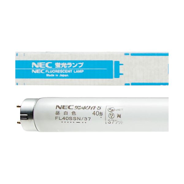 (まとめ）NEC 一般形蛍光ランプ サンホワイト5直管グロースタータ40W形 昼白色 FL40SSN/37 1ケース(25本)【×3セット】