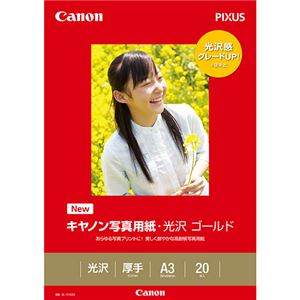 (まとめ) キヤノン Canon 写真用紙・光沢 ゴールド 印画紙タイプ GL-101A320 A3 2310B008 1冊（20枚）  【×5セット】