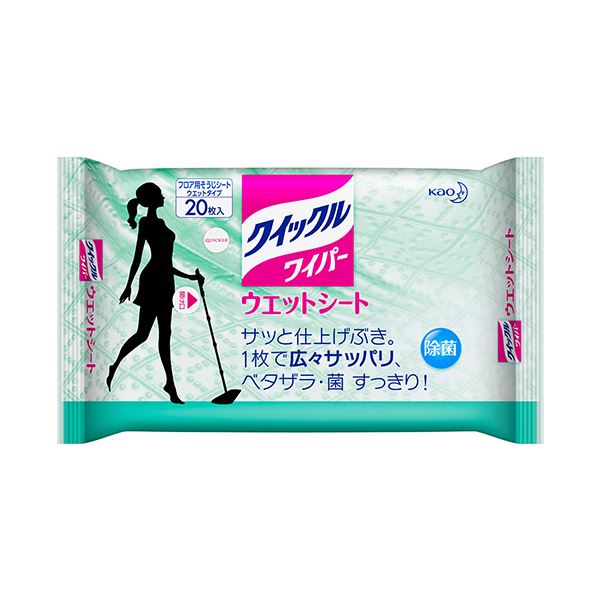 (まとめ) 花王 クイックルワイパー ウエットシート 1セット(60枚：20枚×3パック)  【×5セット】