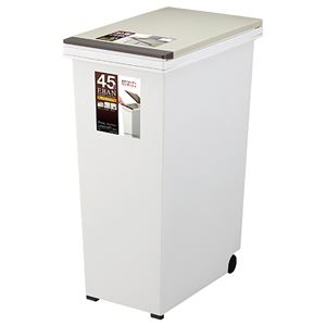 (まとめ) アスベル エバンペール プッシュフタタイプ 45L ベージュ 1台  【×5セット】