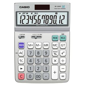 (まとめ) カシオ CASIO エコマーク付電卓 12桁 デスクタイプ DF-120GT-N 1台  【×5セット】