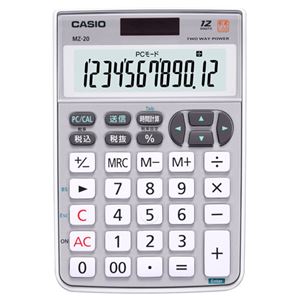 (まとめ) カシオ CASIO テンキー電卓 12桁 ミニナイスサイズ MZ-20-SR-N 1台  【×5セット】