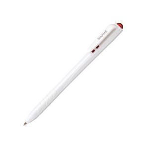 (まとめ) TANOSEE ノック式油性ボールペン 0.7mm 赤 （軸色 白） 1セット（100本：10本×10箱）  【×5セット】