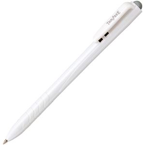 (まとめ) TANOSEE ノック式油性ボールペン 0.7mm 黒 （軸色 白） 1セット（100本：10本×10箱）  【×5セット】