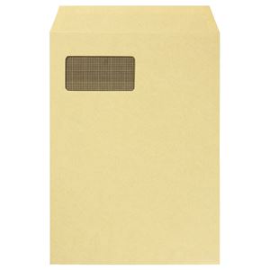 (まとめ) TANOSEE 窓付クラフト封筒 A4 裏地紋付 85g/m2 1パック(100枚)  【×5セット】