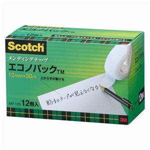 (まとめ) 3M スコッチ メンディングテープ エコノパック 小巻 12mm×30m 紙箱入 業務用パック MP-12S 1パック（12巻）  【×5セット】