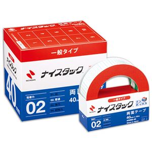 (まとめ) ニチバン ナイスタック 再生紙両面テープ ブンボックス 大巻 40mm×20m NWBB-40 1パック(3巻)  【×5セット】