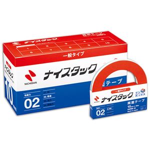 (まとめ) ニチバン ナイスタック 再生紙両面テープ ブンボックス 大巻 10mm×20m NWBB-10 1パック(12巻)  【×5セット】