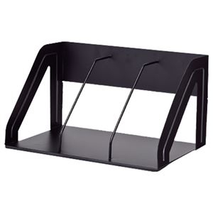 (まとめ) リヒトラブ ブックスタンド 黒 A-7345-24 1台  【×5セット】