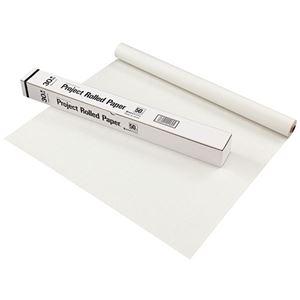 (まとめ) オキナ プロジェクトロール 788×30m巻 50mm方眼 白 PR5WH 1本  【×5セット】