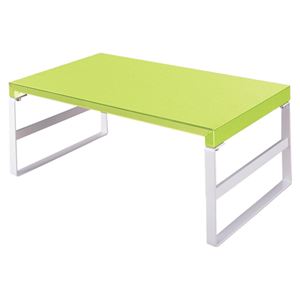 (まとめ) リヒトラブ 机上台 ハイタイプ W390×D250×H160mm 黄緑 A-7331-6 1台  【×5セット】