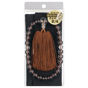 (まとめ) マルアイ 数珠セット 男性用 茶水晶風 保存袋付 ジユ-S31S 1セット  【×5セット】