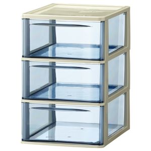 (まとめ) 山田化学 スタックチェスト A4タテ 深型3段 ダークブルー A4-D3 1個  【×5セット】