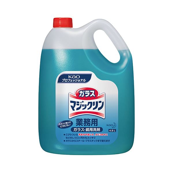 (まとめ) 花王 ガラスマジックリン 業務用 4.5L 1本  【×5セット】