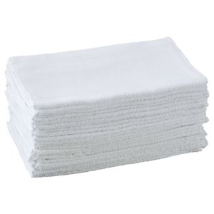 (まとめ) オーミケンシ 業務用タオル 34×85cm ホワイト 1セット(24枚)  【×5セット】