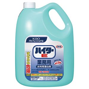 (まとめ) 花王 ハイターE 洗濯用漂白剤 業務用 5kg 1セット（3本）  【×5セット】