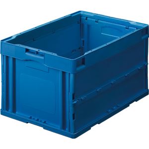 (まとめ) TANOSEE 折りたたみコンテナ 75L ダークブルー 1台  【×5セット】