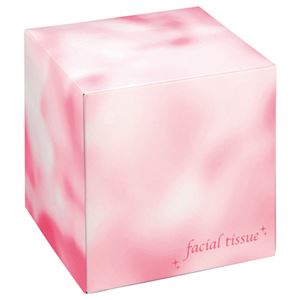 (まとめ) 大一紙工 フェイシャルティッシュ サイコロBOX 80組/箱 ピンク 1セット(50箱)  【×5セット】