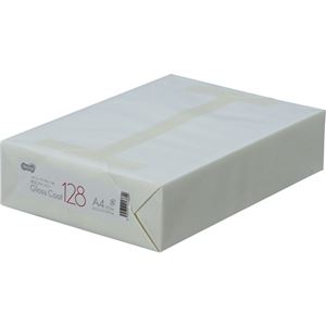 (まとめ) TANOSEE αエコグロスコート128 A4 128g 1冊（500枚）  【×5セット】