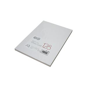 (まとめ) TANOSEE αエコグロスコート128 A3 128g 1冊（100枚）  【×5セット】