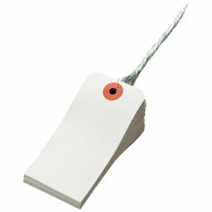 (まとめ) TANOSEE 再生紙針金荷札 4号 45×90mm 1箱（1000枚）  【×5セット】