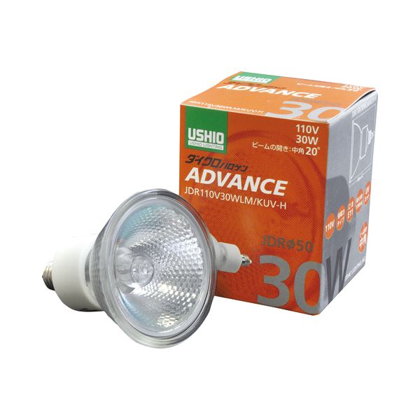 (まとめ) ウシオライティング ダイクロハロゲンアドバンス 30W 中角 E11口金 ミラー付 JDR110V30WLM／KUV-H 1個  【×5セット】
