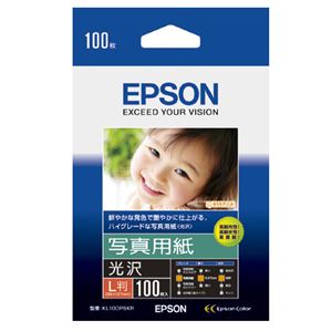 (まとめ) エプソン EPSON 写真用紙＜光沢＞ L判 KL100PSKR 1箱（100枚）  【×10セット】