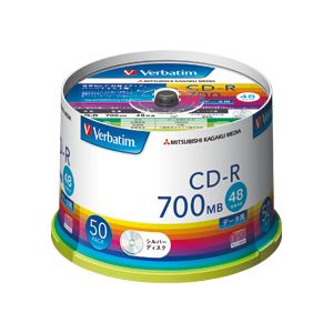 (まとめ) バーベイタム データ用CD-R700MB 4-48倍速 シルバー スピンドルケース SR80FC50V1 1パック(50枚)  【×10セット】