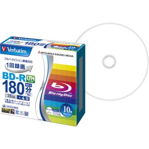 (まとめ) バーベイタム 録画用BD-R LTH TYPE 25GB 1-4倍速 5mmスリムケース VLR130YP10V1 1パック(10枚)  【×10セット】