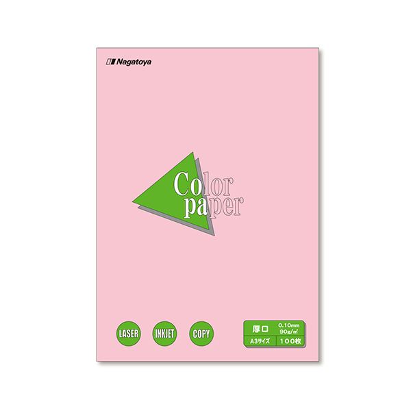 (まとめ) 長門屋商店 Color Paper A3 厚口 桃 ナ-1321 1冊（100枚）  【×10セット】