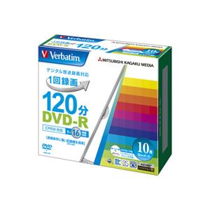 (まとめ) バーベイタム 録画用DVD-R 120分 ホワイトワイドプリンターブル 5mmスリムケース VHR12JP10V1 1パック(10枚)  【×10セット】