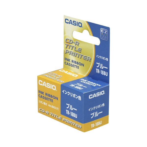 カシオ CASIO DISCタイトルプリンター インクリボンカセット ブルー TR-18BU 1個 【×10セット】