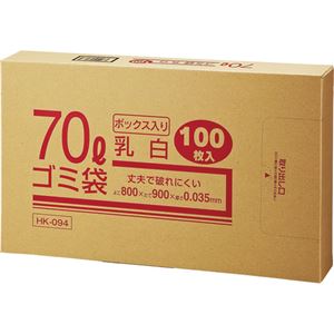 (まとめ) クラフトマン 業務用乳白半透明 メタロセン配合厚手ゴミ袋 70L BOXタイプ HK-094 1箱(100枚)  【×10セット】